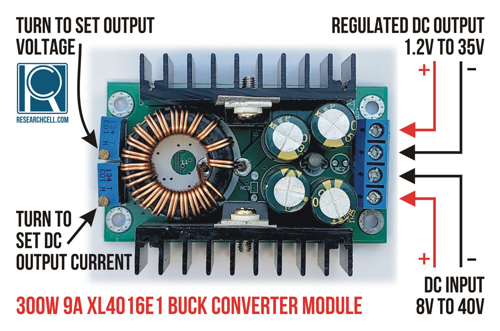 300W XL4016E1 Buck Converter Connections Diagram